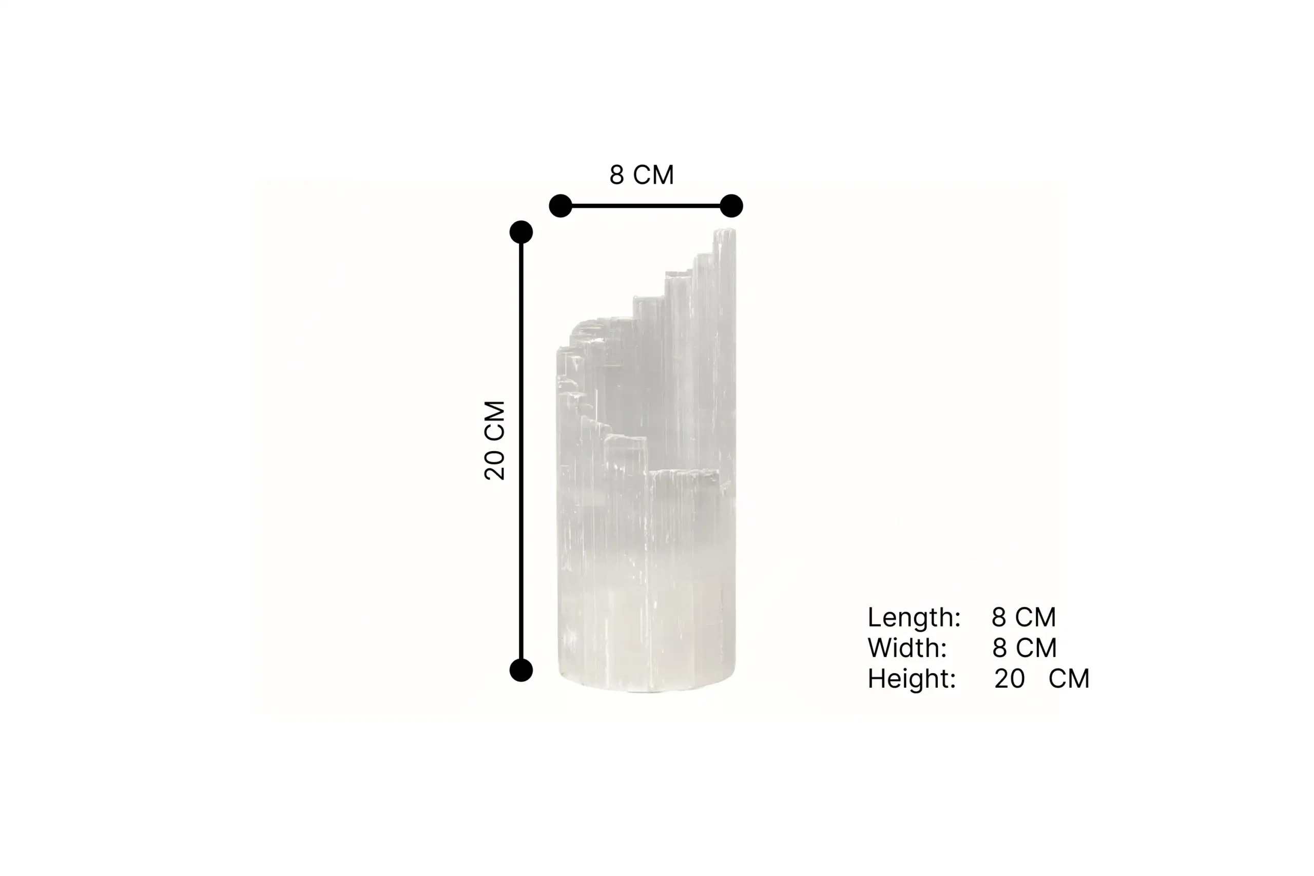 002-White Selenite Stairs THL Selenite round L -2 1