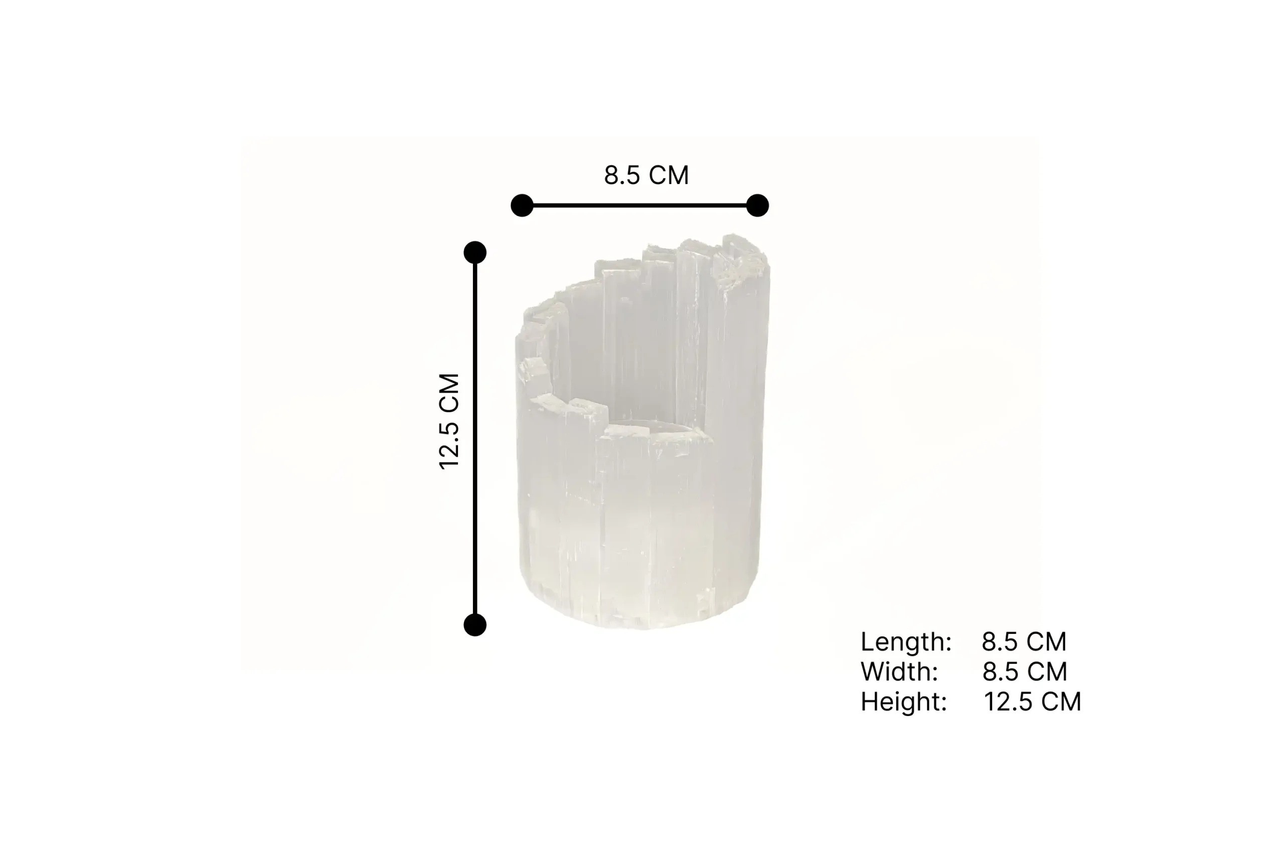 002-White Selenite Stairs THL Selenite round S -12 1