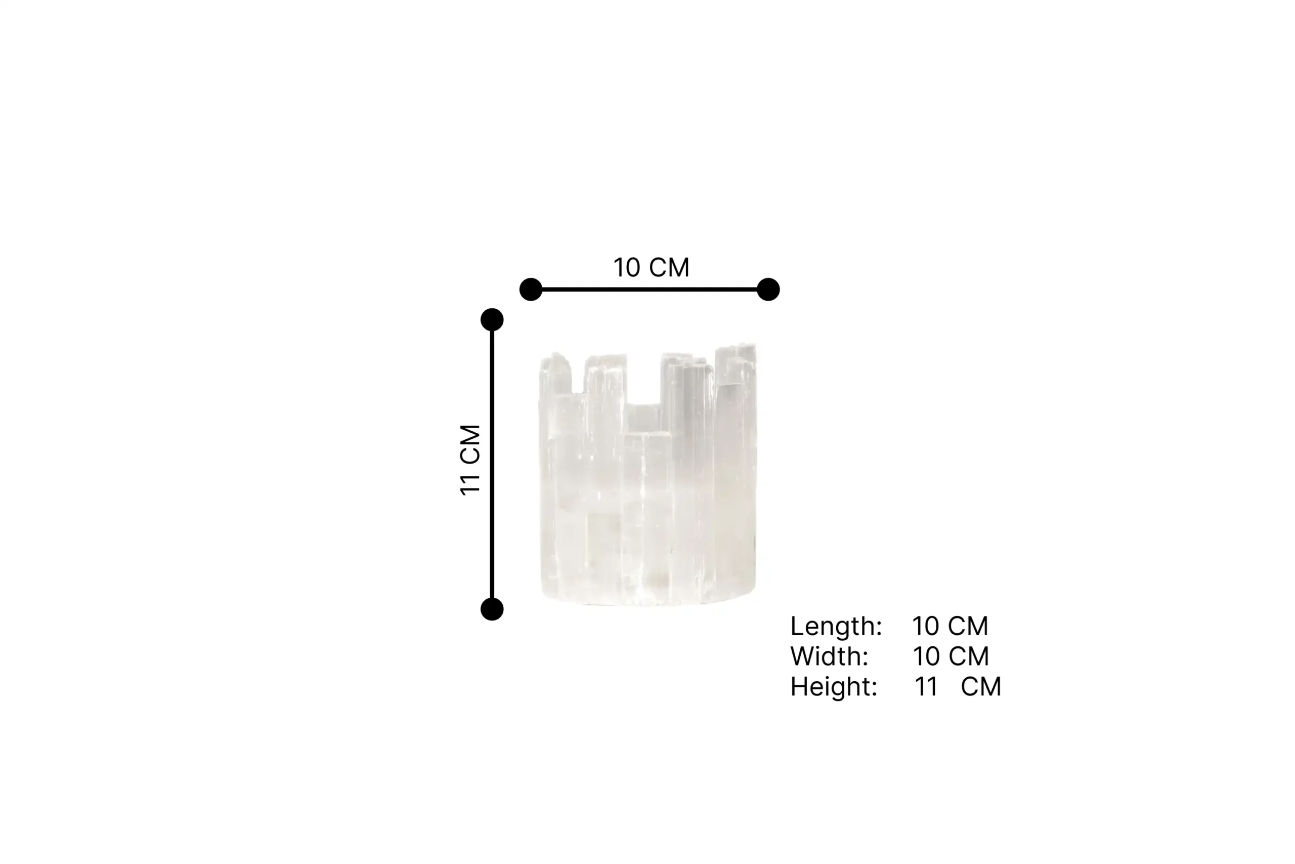 004-White Selenite Icycle Tealight holder round M