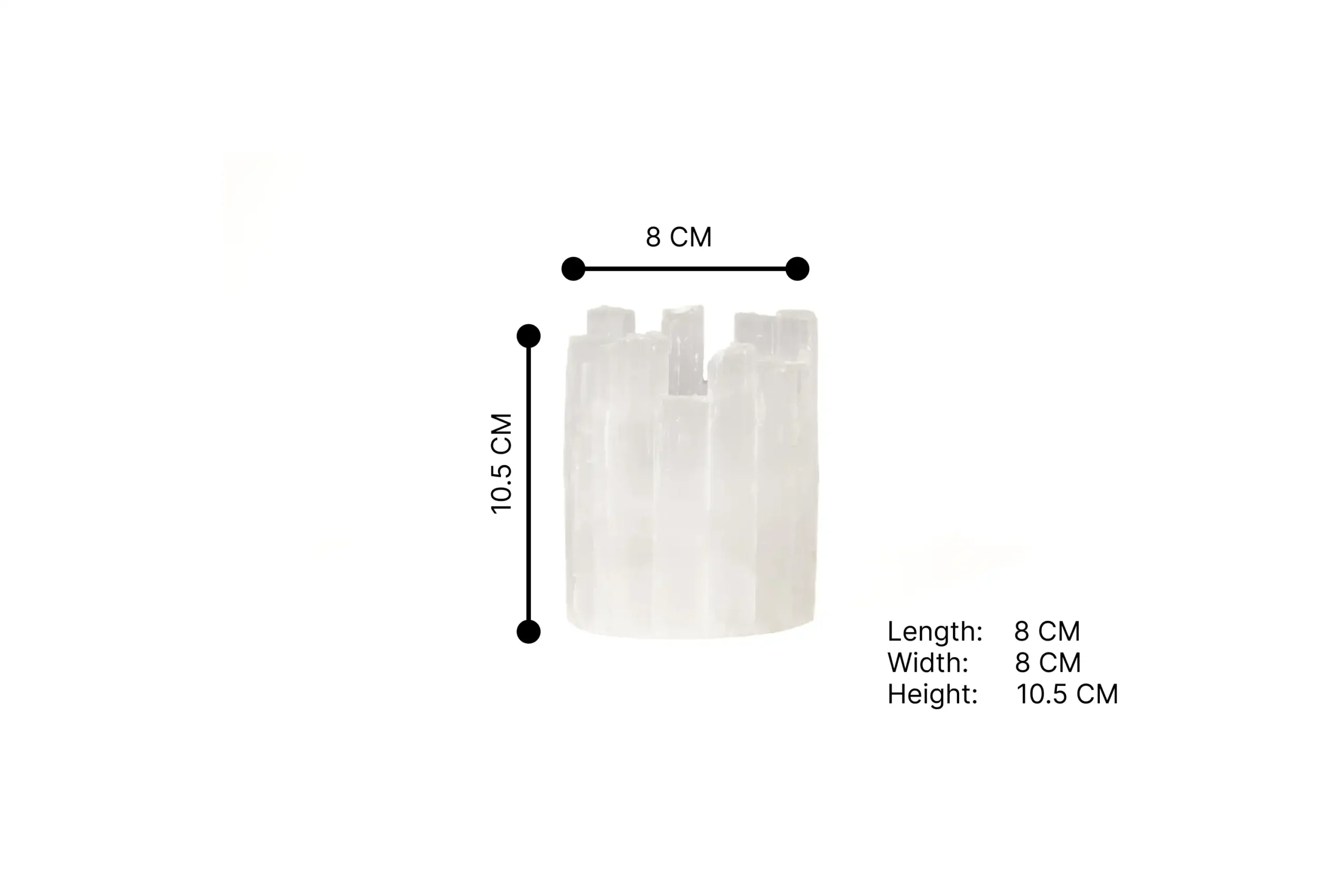 004-White Selenite Icycle Tealight holder round S (1)
