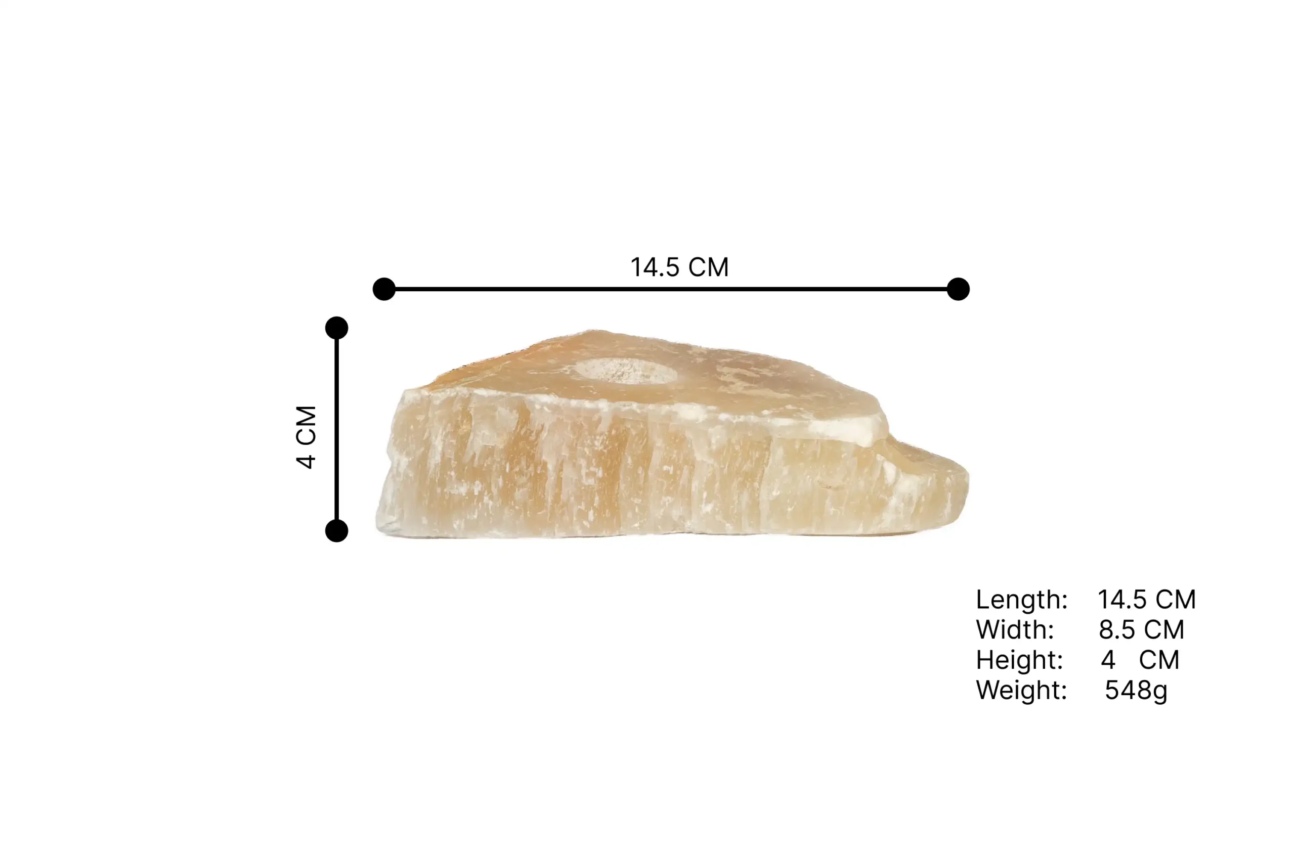 009-White Selenite Rough Tealight holder S mesure