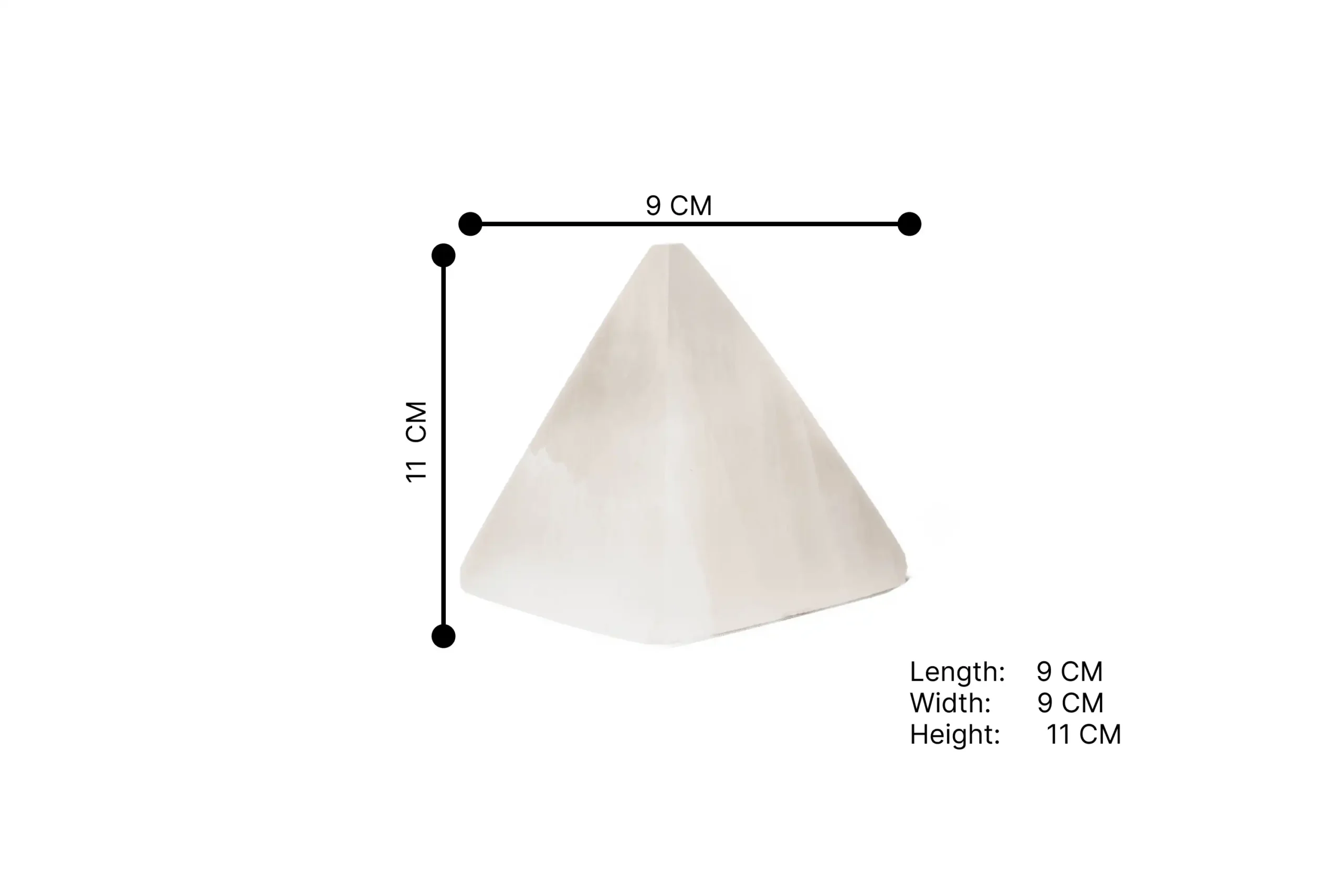 0084-White Selenit Pyramid L