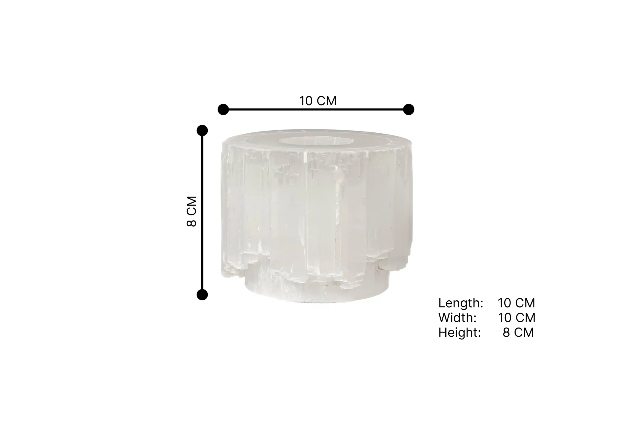 094-White Selenite Tealight holder Bowl(4) M