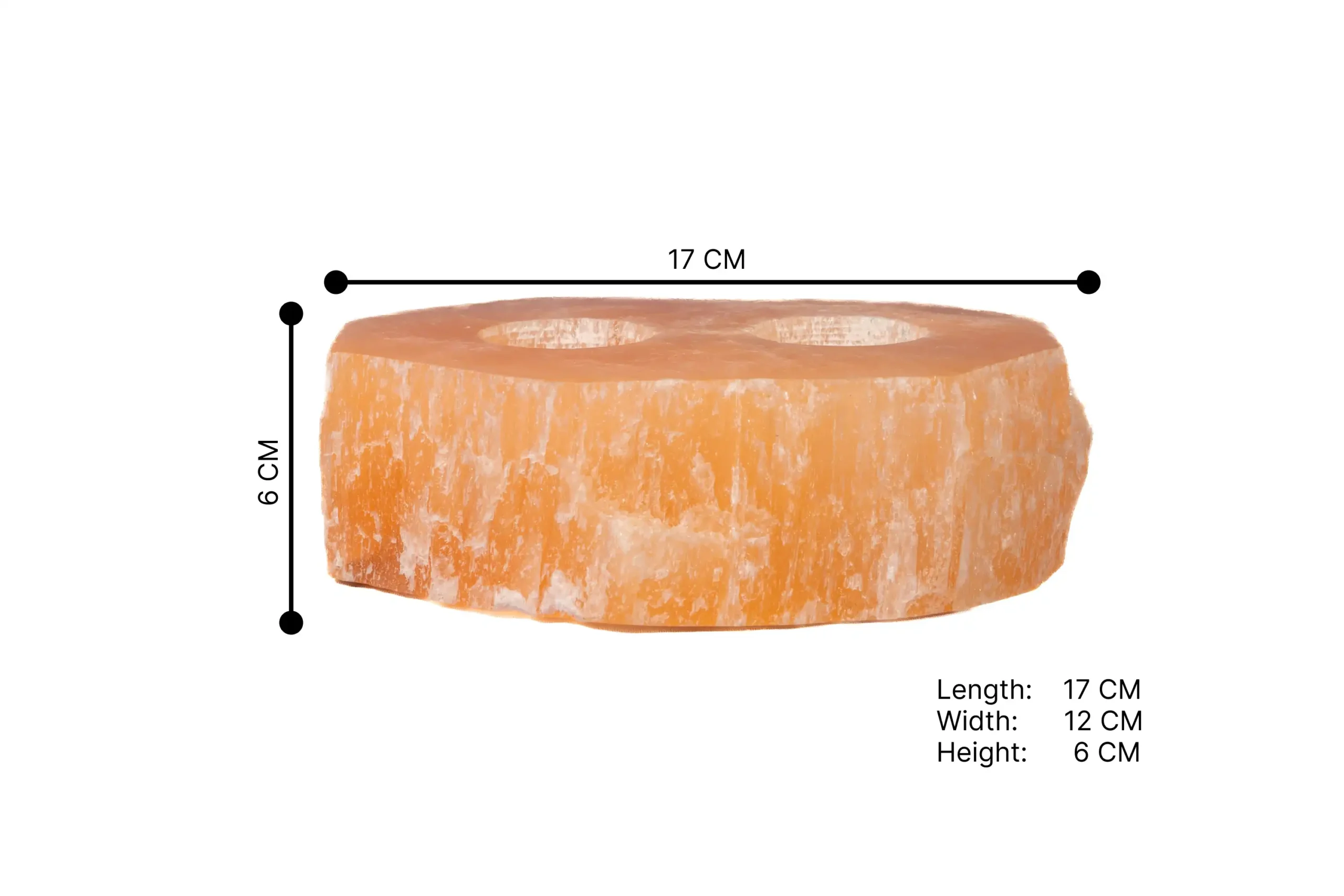 Nectar Selenite Rough Tealight Holder 2 log(4)