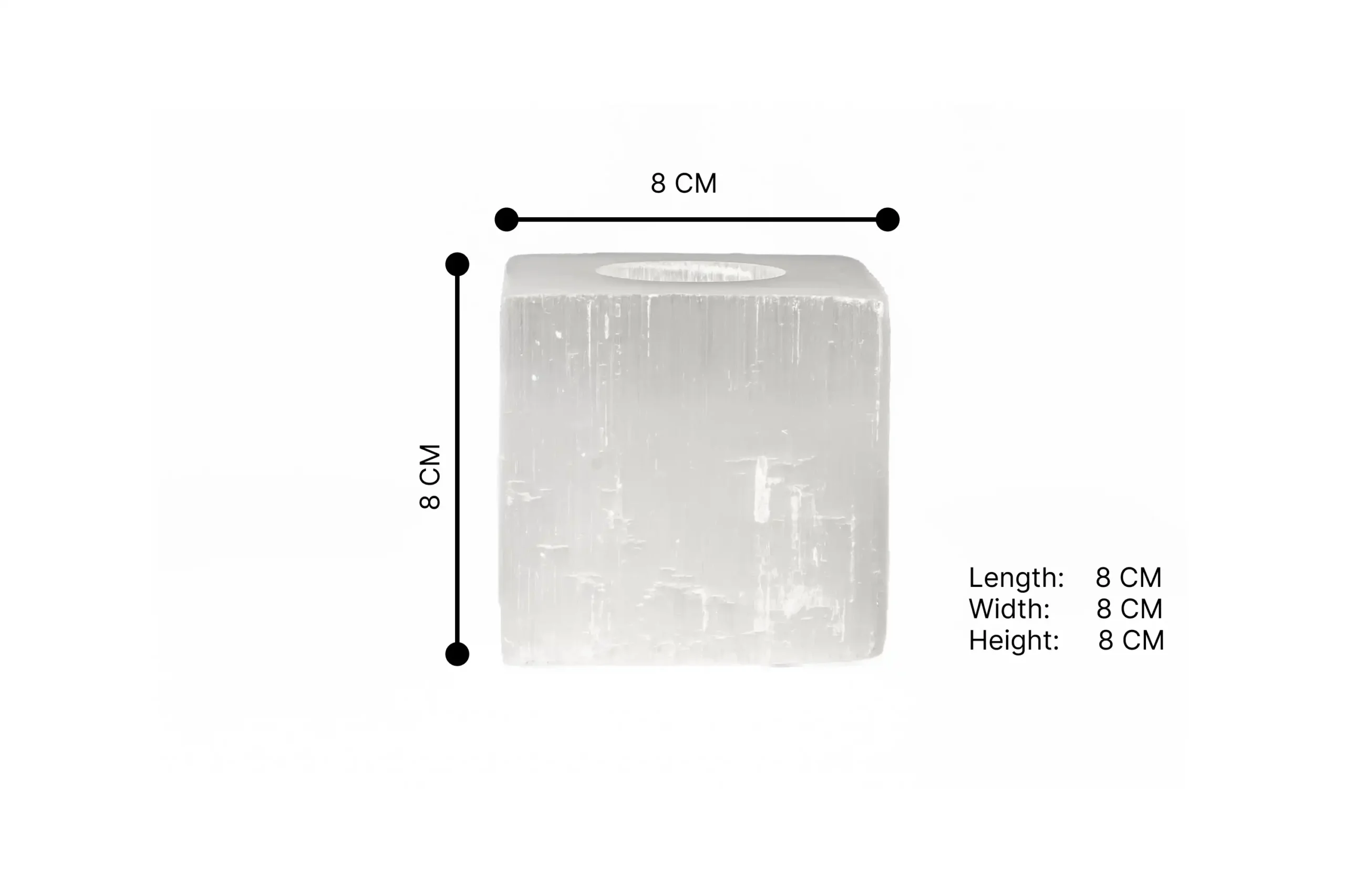 White Selenite cube Tealight holder S(3)