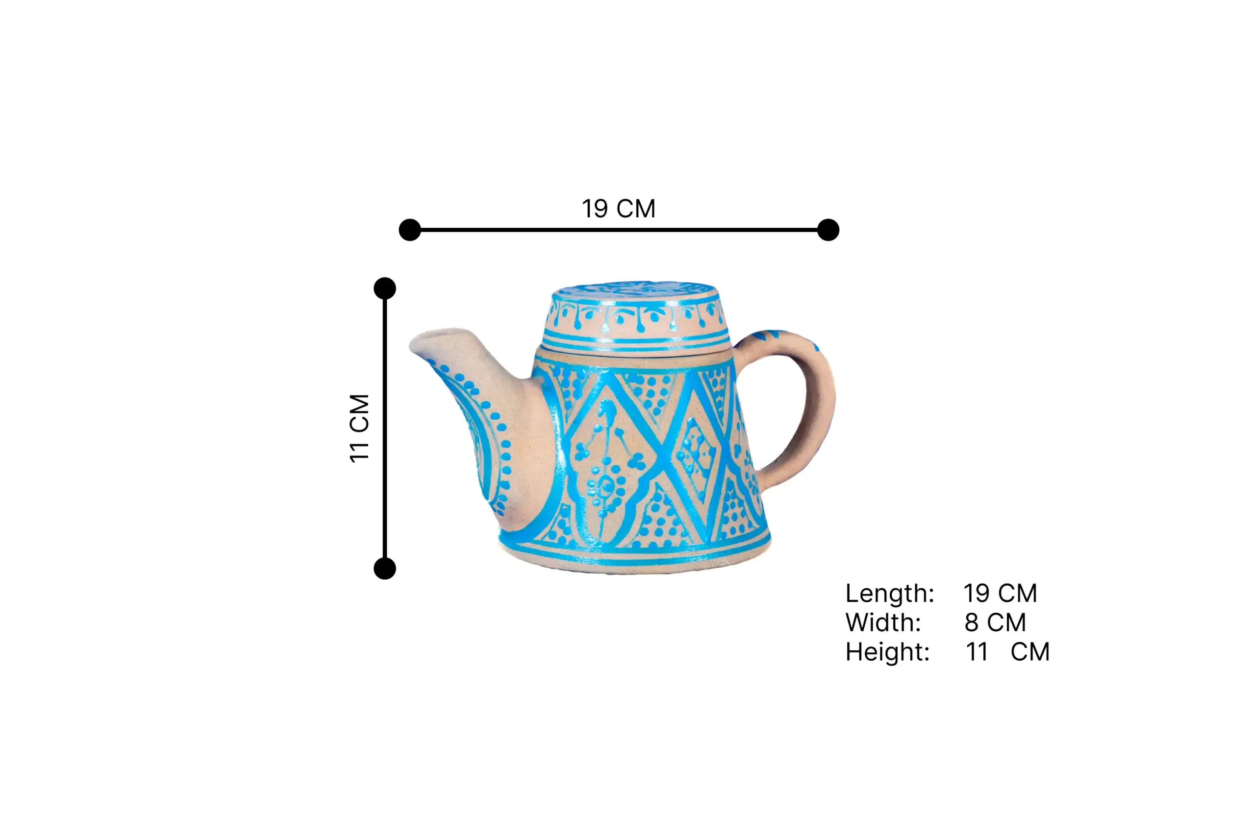 101-Azure motif Ceramic teapot
