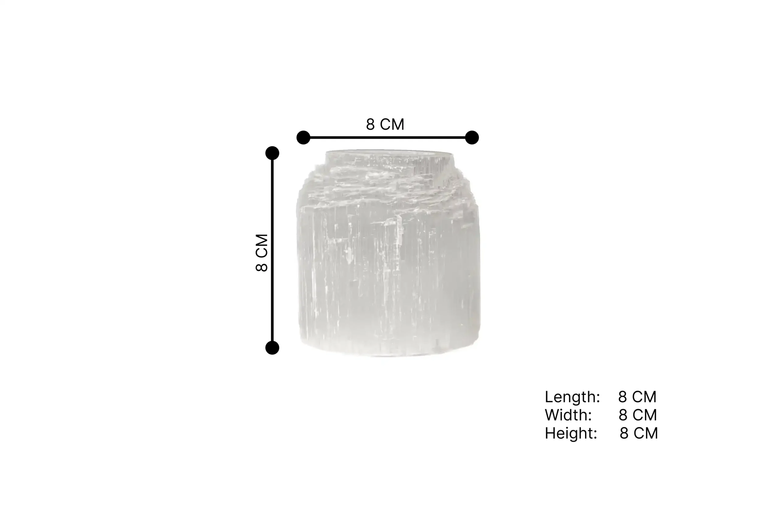 76-White Selenite Tealight holder cascade S(1)