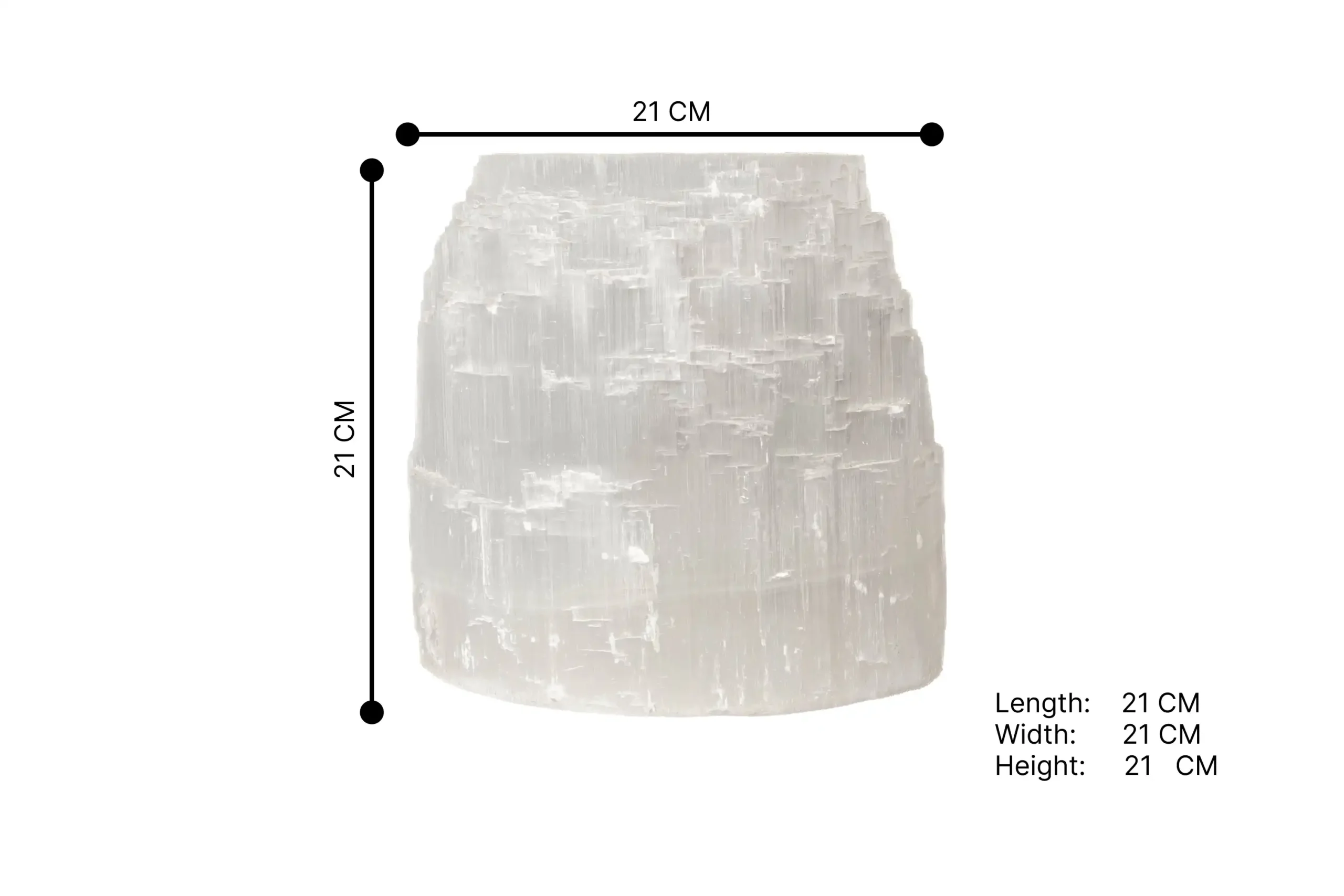 76-White Selenite Tealight holder cascade XL (5)