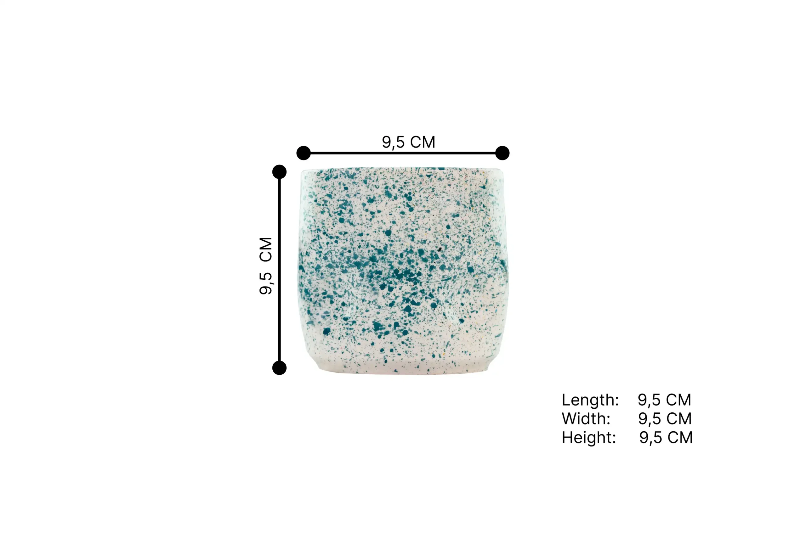 176-Turquoise Ink Staine White Cup ST(5)