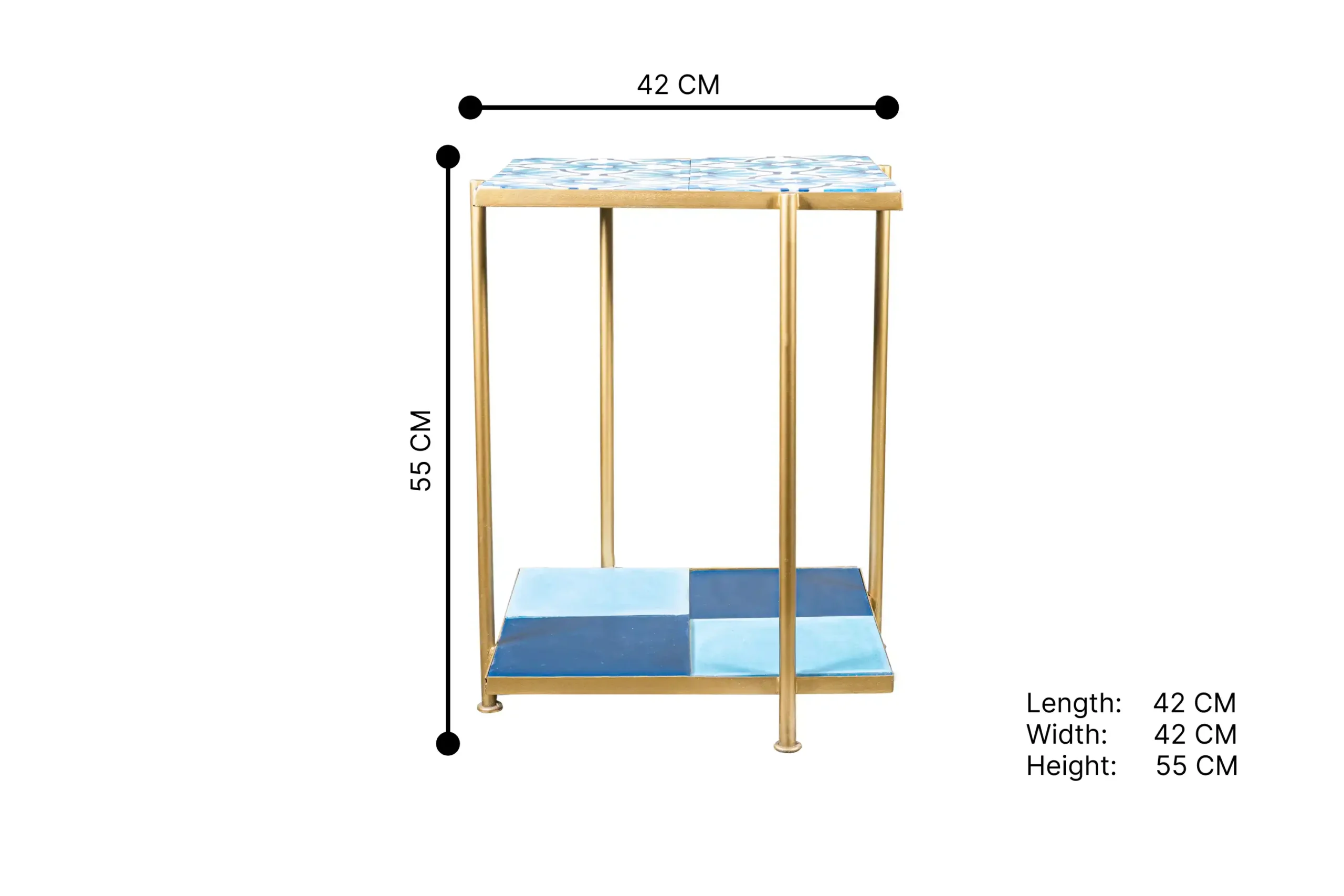 195- Blue Zellige Table ST