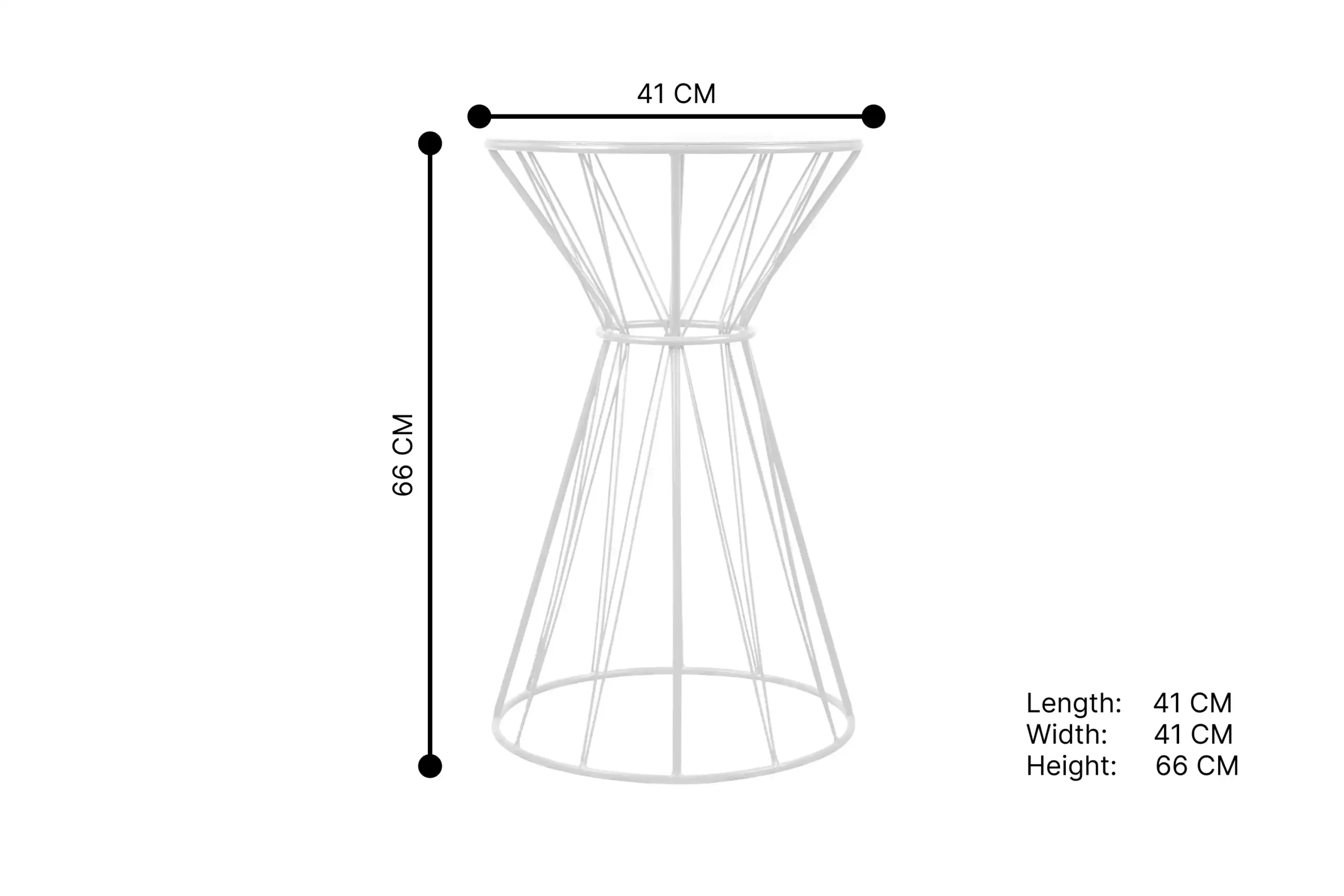 209- White Iron Net Table ST