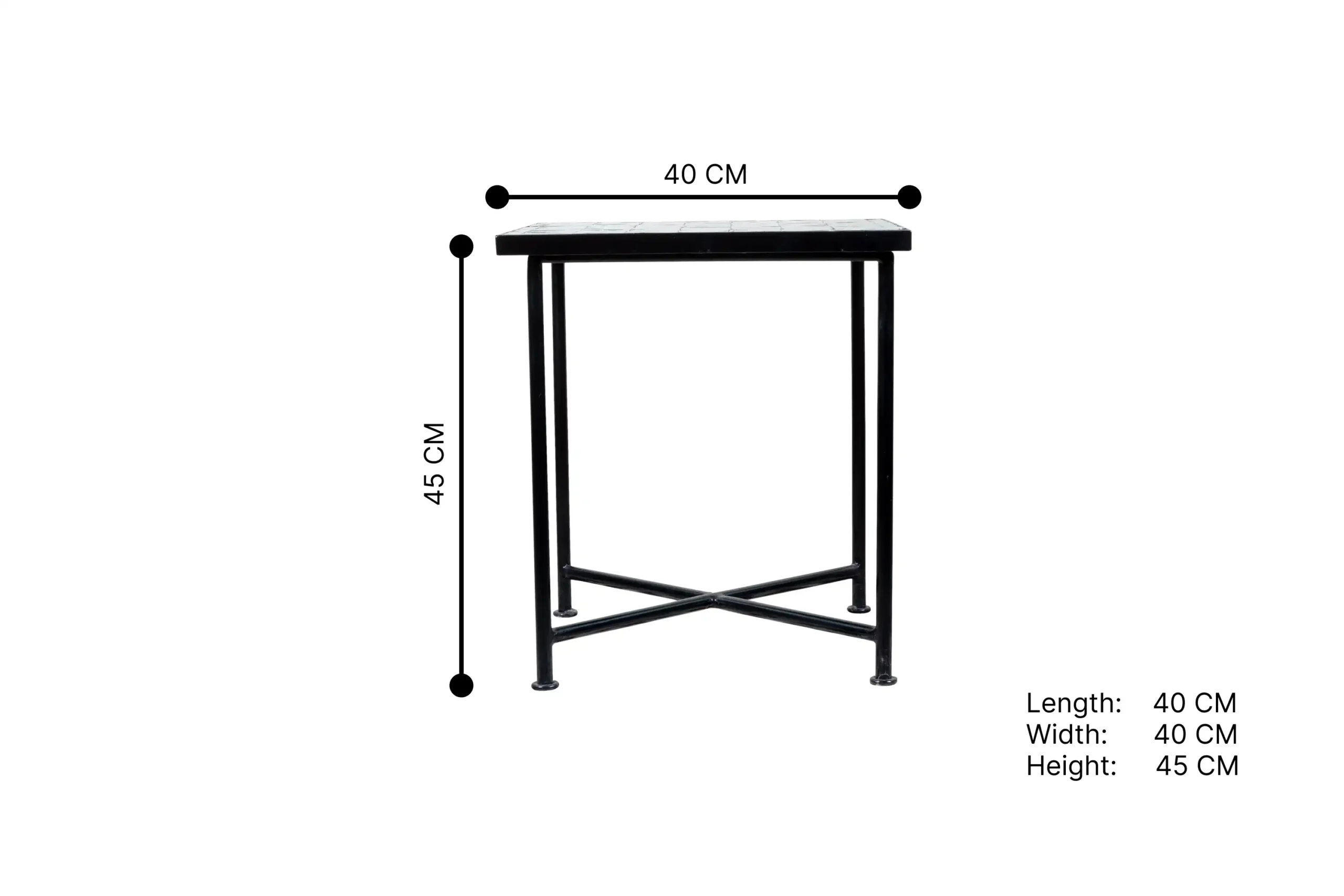 221- Cool Mint Zellige Square Table ST