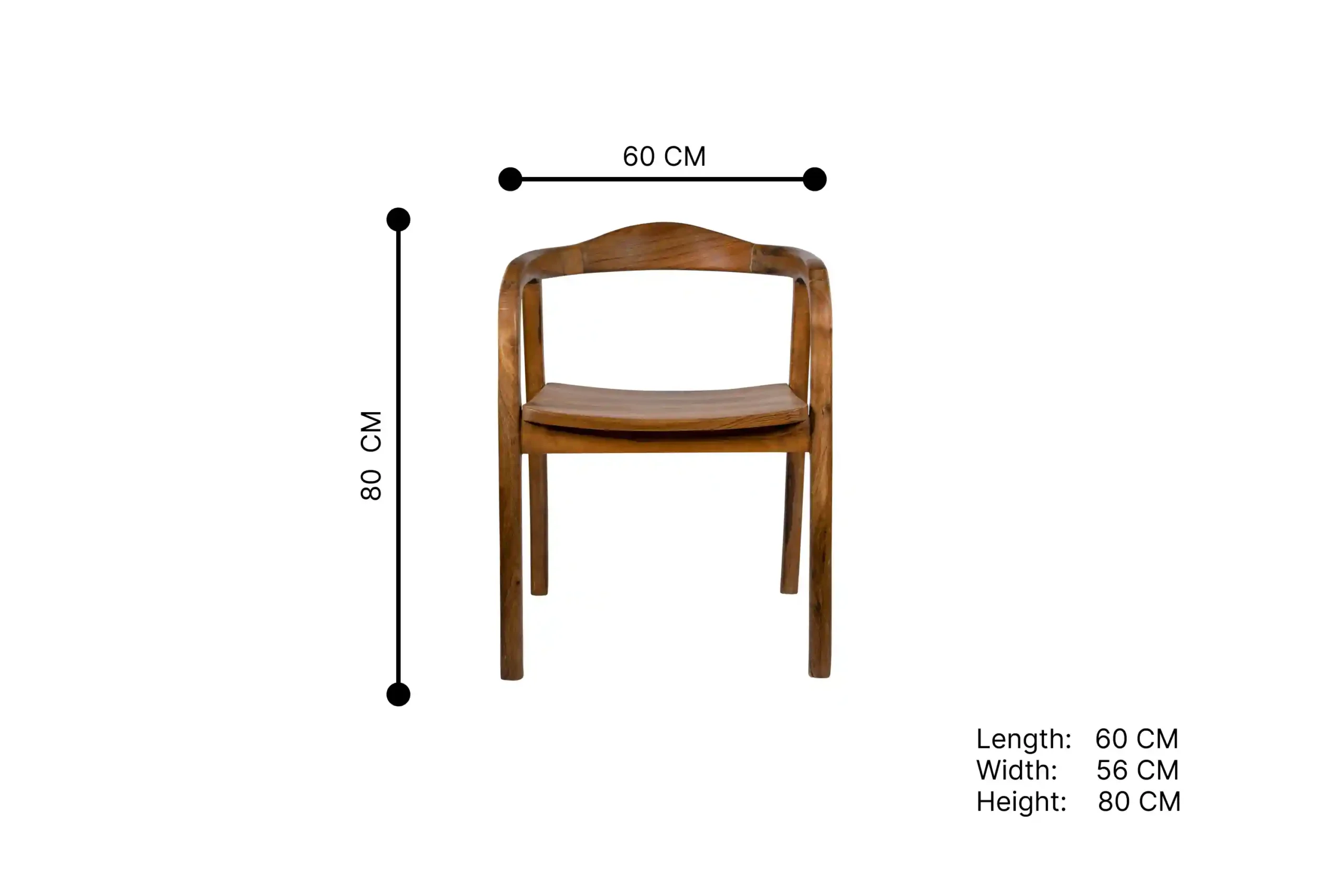 224-Natural Nut Wooden Chair ST